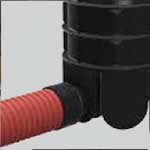 ROTO Shafts connection corrugated pipe and adapter hub connection