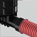 ROTO Shafts connection options corrugated pipe and adapter hub connection