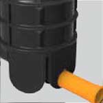 ROTO Shafts connection PVC inflow with rubber seal